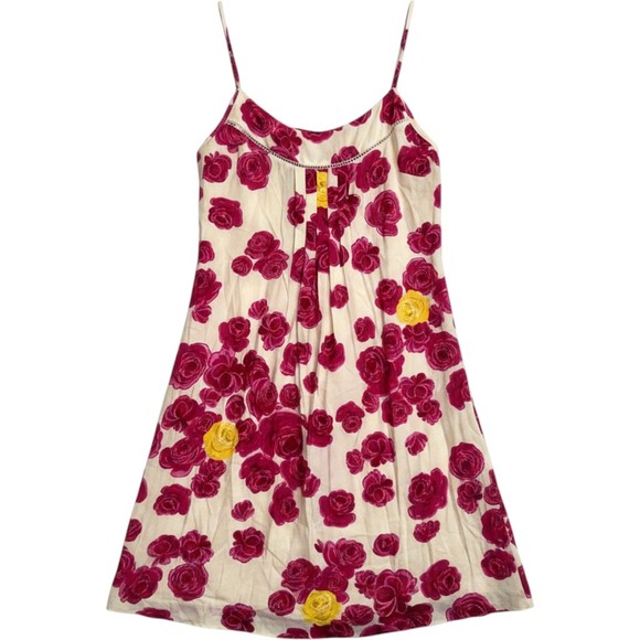 Anthropologie Dresses & Skirts - Anthropologie Moulinette Soeurs 100% Silk Magenta Rose Floral Slip Dress Sz 4